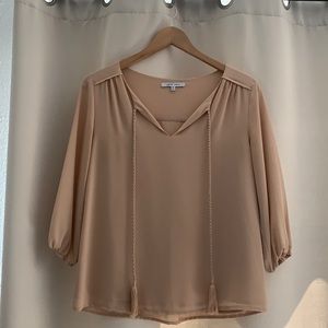 Naked Zebra tan blouse